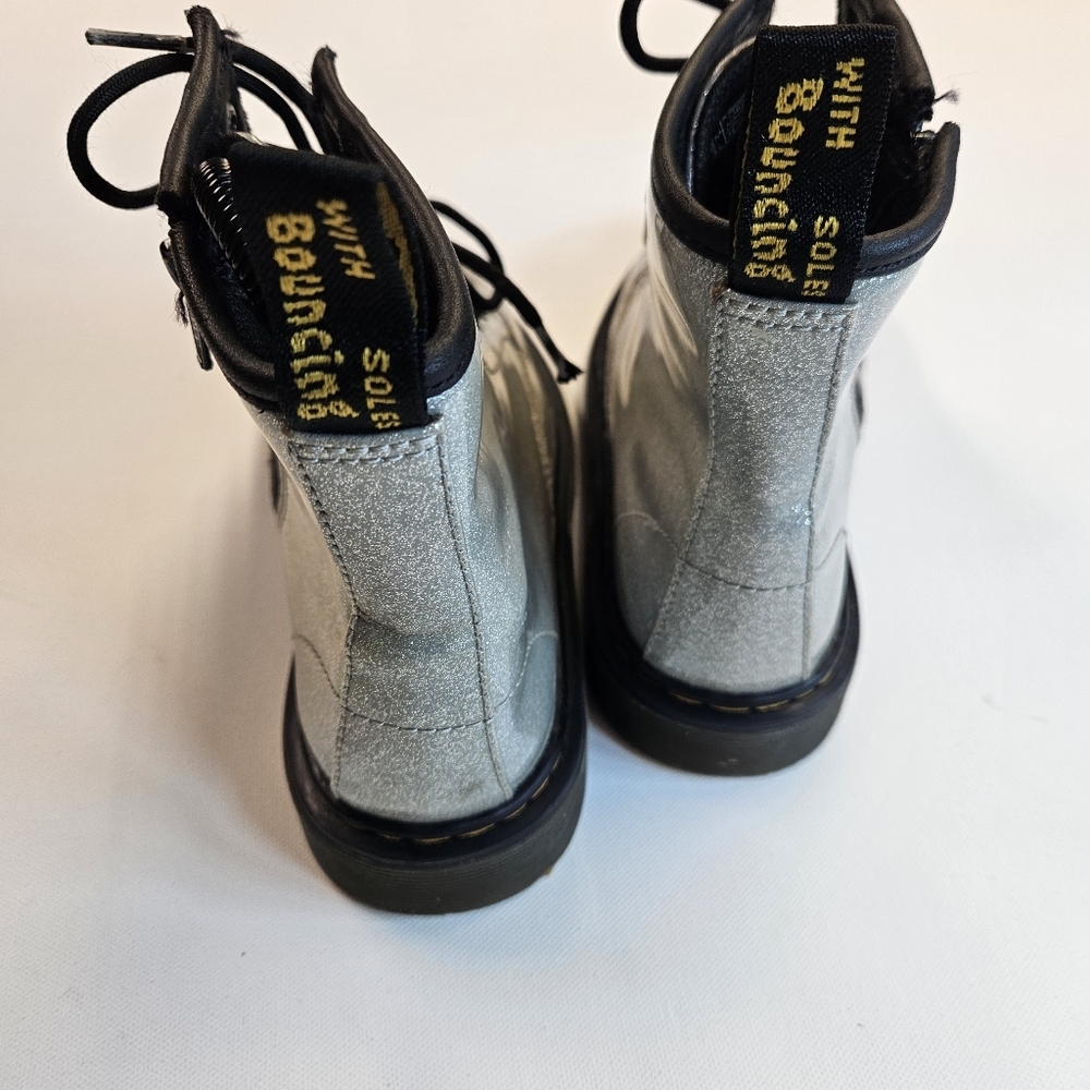 Dr Doc Martens Navy Glitter Zipper J Women’s Boots 1460J JY004 US Size 4Y - Picture 9 of 10